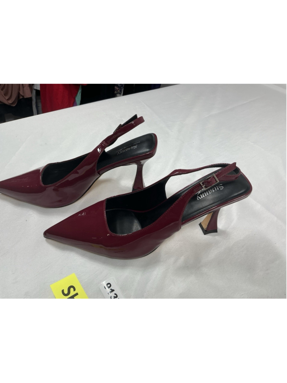 Womans Excellent Susanny Slingback Pumps Size 12 Burgandy Pointed Toe - Picture 3 of 8